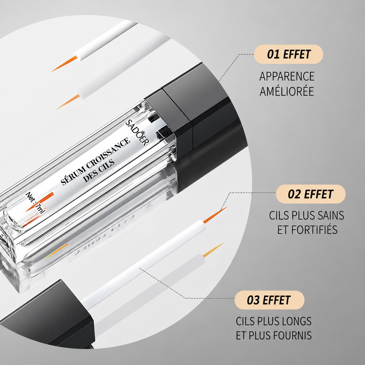 Sérum de croissance de cils naturel  (1 ACHETÉ = 1 OFFERT)