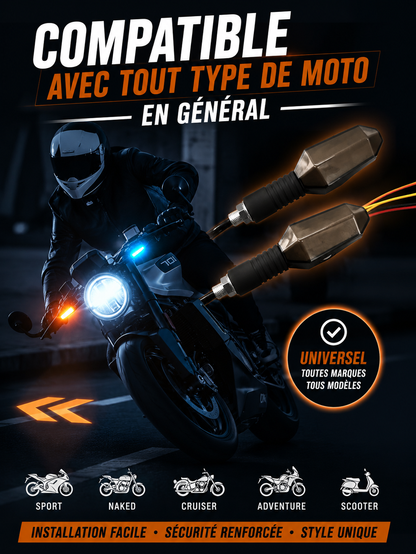 Clignotant LED pour Moto avec Projection au Sol